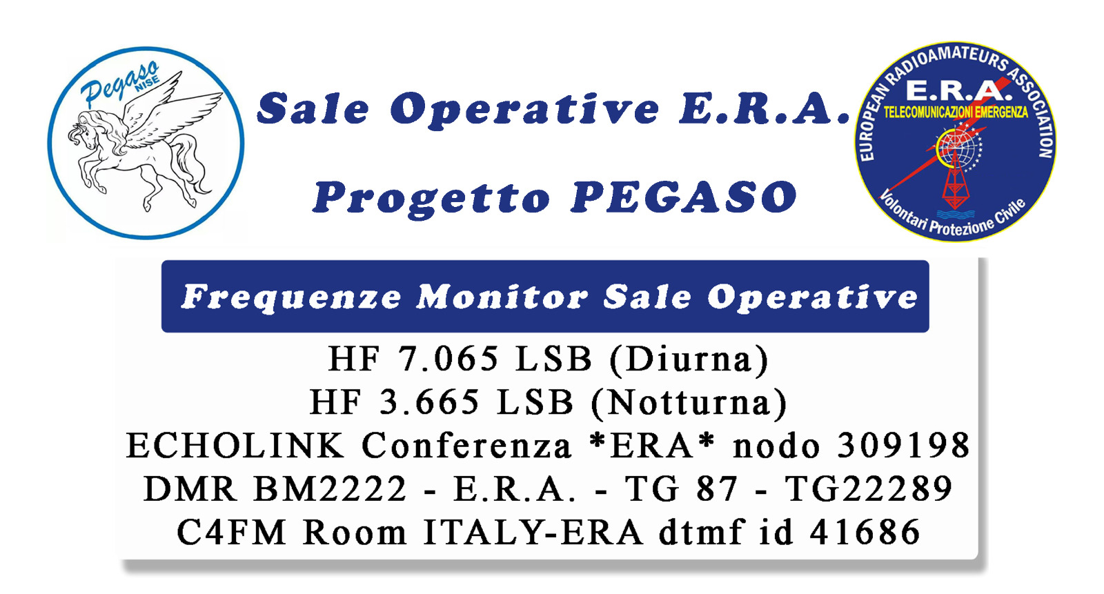 Frequenze Progetto Pegaso